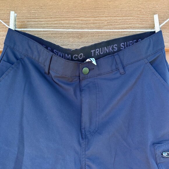 Trunks Surf & Swim Co. Mens Navy Swim Shorts Size 32 With Zipper Pocket - Picture 5 of 9